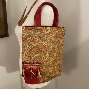 Gorgeous, One of a Kind & Stylish Handmade Paisley & Brocade Bag with pocket